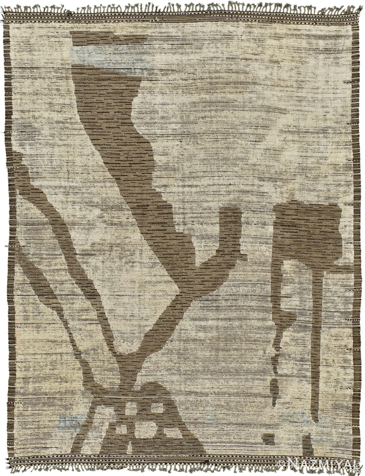 Nature Inspired Modern Distressed Rug 60706 by Nazmiyal Antique Rugs