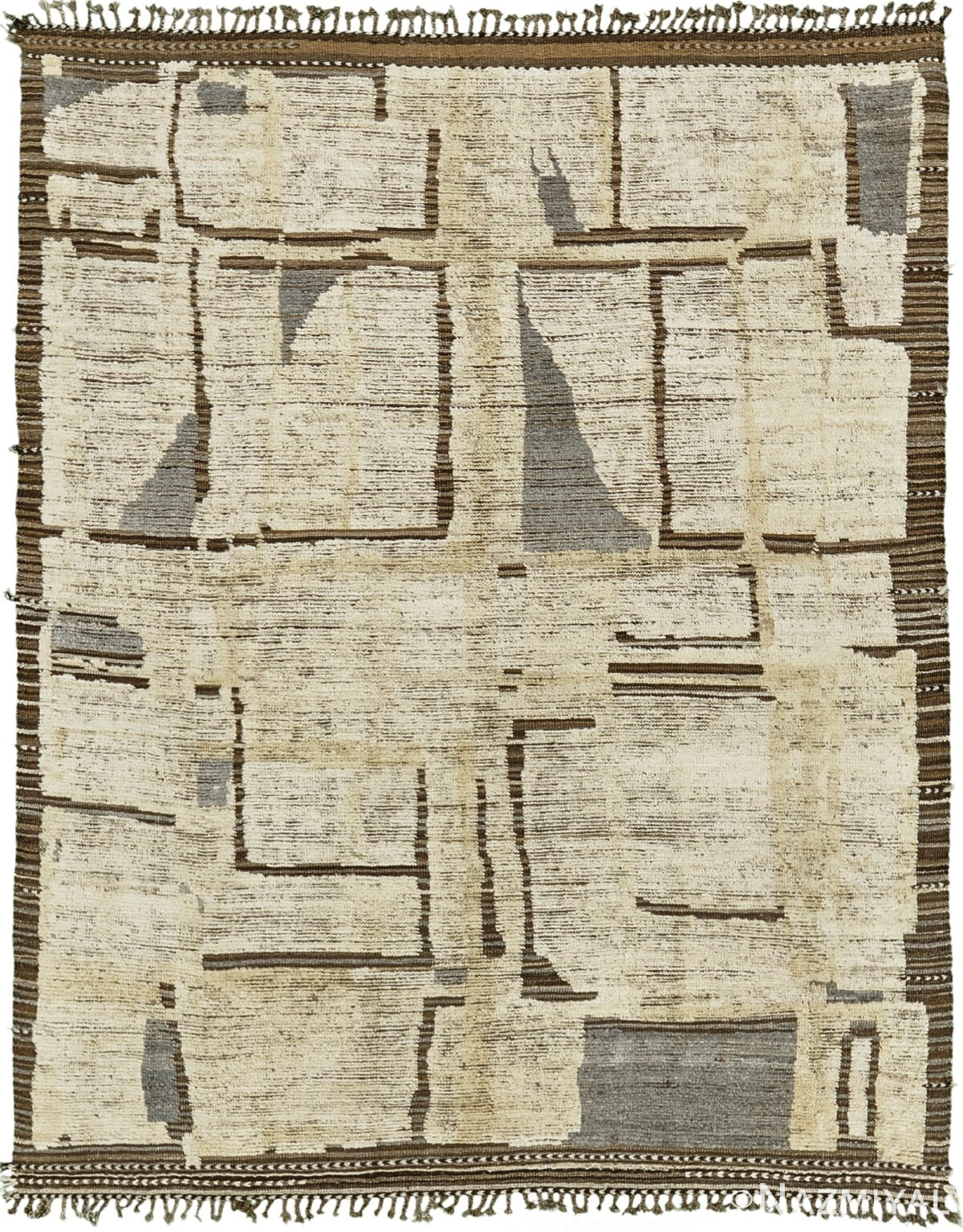 Primitive Design Modern Distressed Rug 60679 by Nazmiyal Antique Rugs