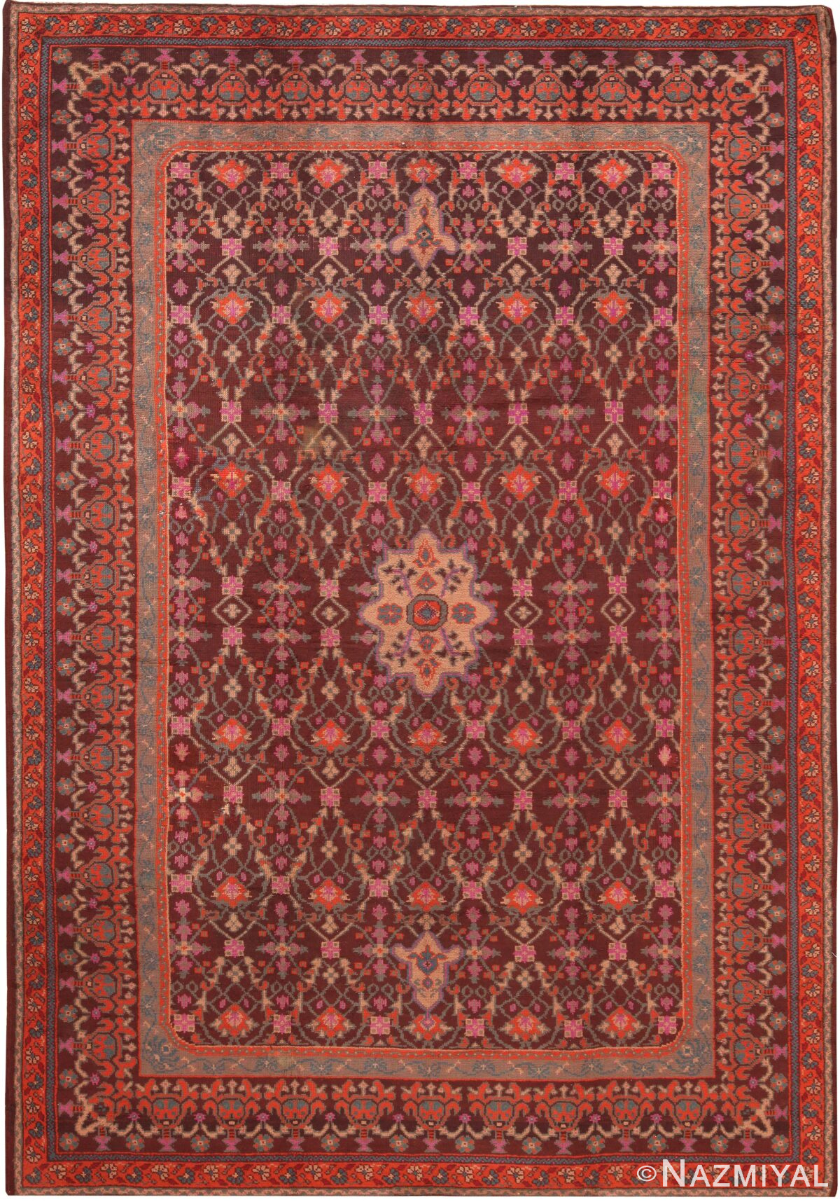 Purple Vintage German Continental Rug 70927 by Nazmiyal Antique Rugs