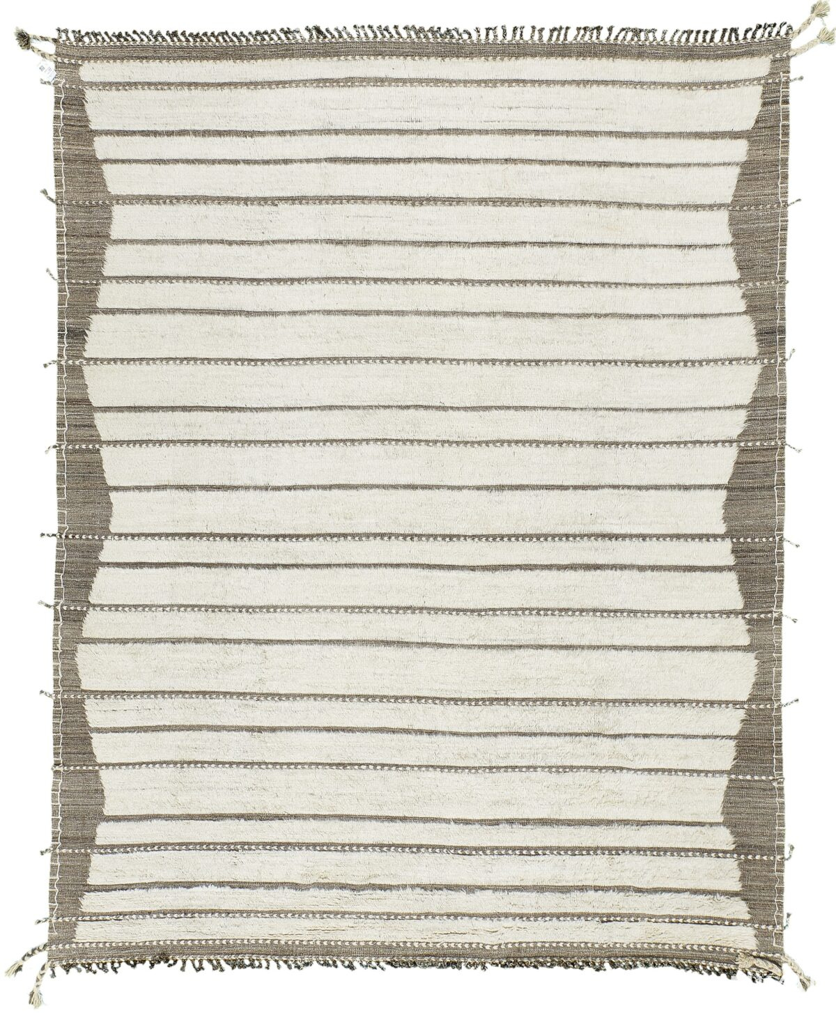 Soft Cream Modern Boho Chic Rug 60705 by Nazmiyal Antique Rugs