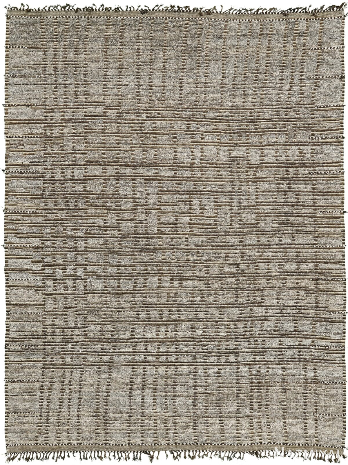 Textured Brown Modern Distressed Rug 60692 by Nazmiyal Antique Rugs