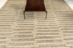 Whole View Of Geometric Beige Brown Modern Distressed Rug 60702 by Nazmiyal Antique Rugs