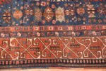 Border Of Blue Background Antique Persian Heriz Rug 70934 by Nazmiyal Antique Rugs