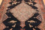 Bottom Of Animal Design Fine Gallery Size Antique Persian Senneh Rug 70795 by Nazmiyal Antique Rugs