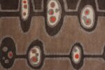 Close Up Of Dark Brown Mid Century Modern Rug 60754 by Nazmiyal Antique Rugs