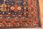 Corner Of Blue Background Antique Persian Heriz Rug 70934 by Nazmiyal Antique Rugs