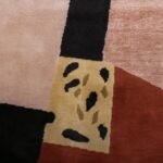 Details Geometric Brown Background Mid Century Modern Rug 60748 by Nazmiyal Antique Rugs