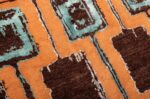 Detail Of Terracotta Brown Color Mid Century Modern 60753 by Nazmiyal Antique Rugs