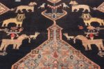 Details Animal Design Fine Gallery Size Antique Persian Senneh Rug 70795 by Nazmiyal Antique Rugs