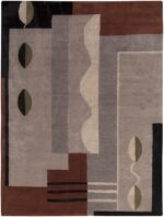 Earthy Tones Mid Century Modern Rug 60746 by Nazmiyal Antique Rugs