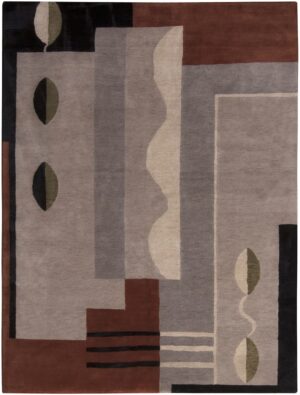 Earthy Tones Mid Century Modern Rug 60746 by Nazmiyal Antique Rugs