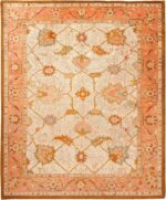 Ivory Arts And Crafts Antique Turkish Oushak Rug 70878 by Nazmiyal Antique Rugs