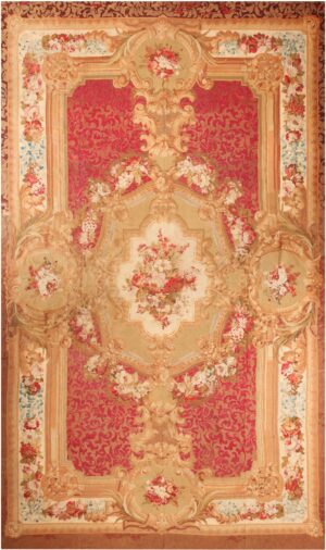 Oversized Antique French Aubusson Rug 70926 by Nazmiyal Antique Rugs