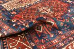 Pile Of Blue Background Antique Persian Heriz Rug 70934 by Nazmiyal Antique Rugs