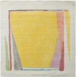 Square Yellow Abstract Mid Century Modern Rug 60766 by Nazmiyal Antique Rugs