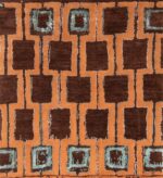 Terracotta Brown Color Mid Century Modern 60753 by Nazmiyal Antique Rugs