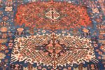 Texture Of Blue Background Antique Persian Heriz Rug 70934 by Nazmiyal Antique Rugs