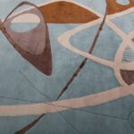 Texture Of Blue And Brown Abstract Mid Century Modern Rug 60747 by Nazmiyal Antique Rugs