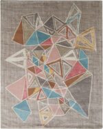 Triangle Design Mid Century Modern Area Rug 60758 by Nazmiyal Antique Rugs