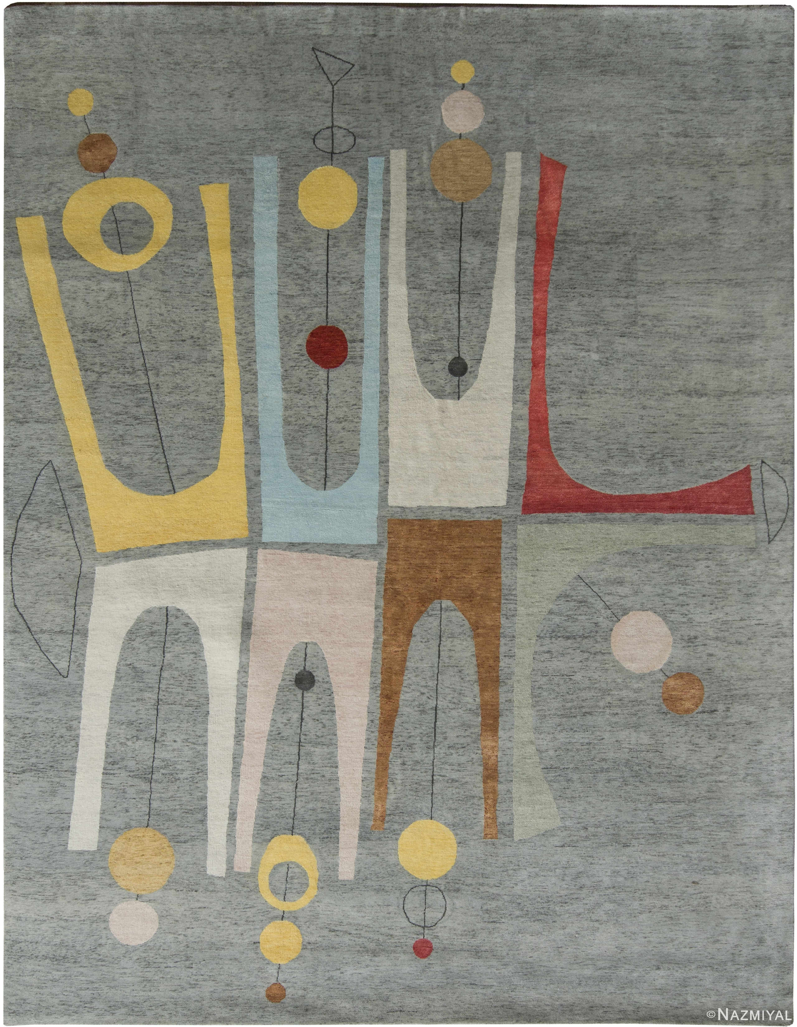Decorative Grey Mid Century Modern Rug 60760 by Nazmiyal Antique Rugs