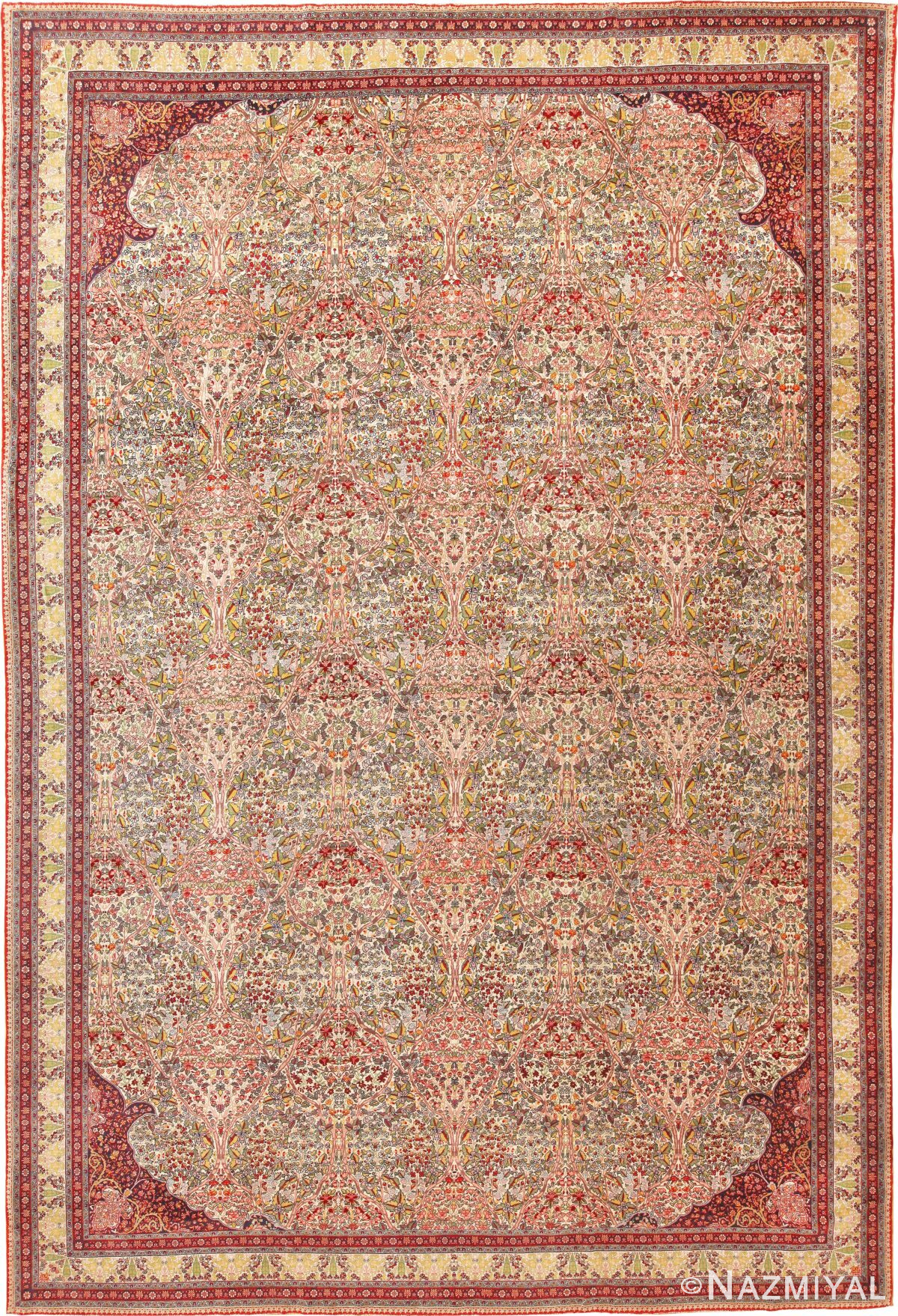 Large Antique Fine Intricate Floral Persian Tabriz Rug 70875 by Nazmiyal Antique Rugs