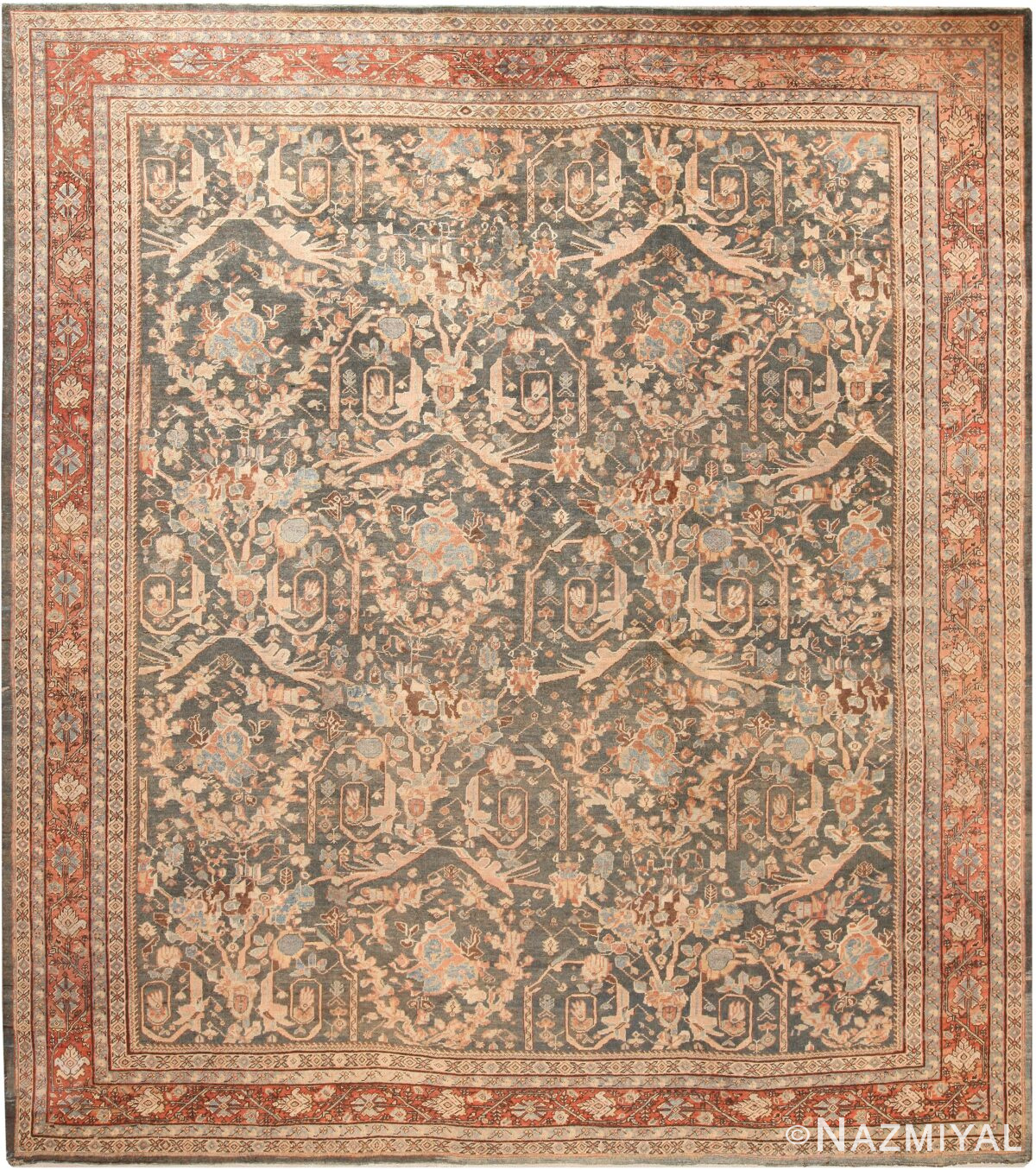 Mostofi Design Antique Persian Sultanabad Rug 70939 by Nazmiyal Antique Rugs