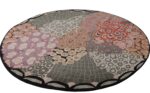 Whole View Of Round Colorful Mid Century Modern Rug 60755 by Nazmiyal Antique Rugs
