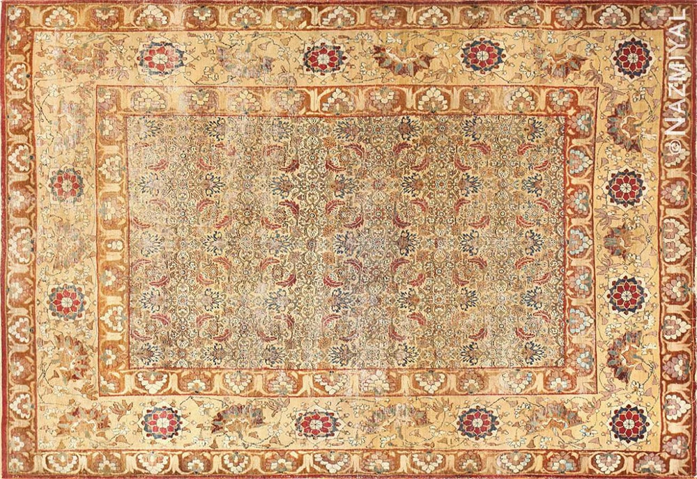 Antique Persian 5 x 7 size area rug by Nazmiyal Antique Rugs