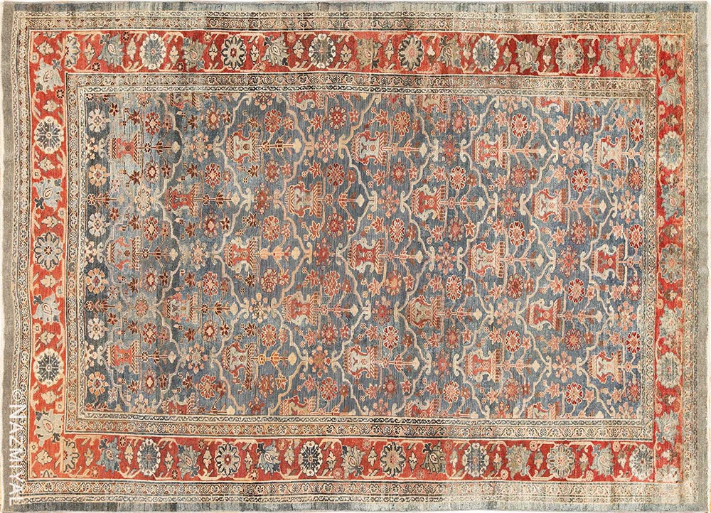 Antique Persian 8 x 10 size area rug by Nazmiyal Antique Rugs