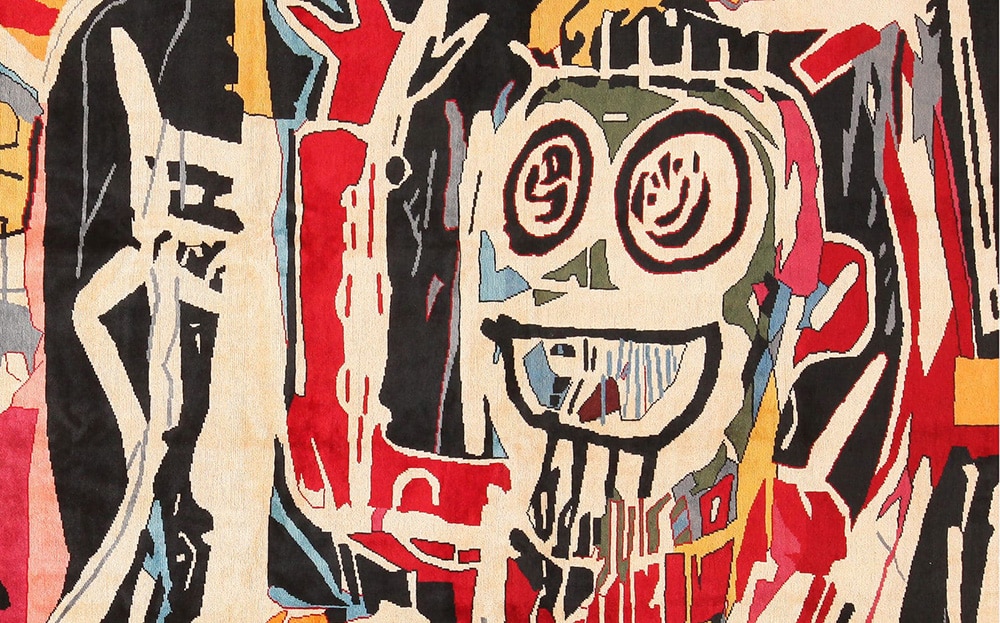 Jean Michel Basquiat Tribal Face Art Rug by Nazmiyal Antique Rugs