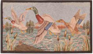 Antique Mallard Design American Hooked Rug 70982 by Nazmiyal Antique Rugs