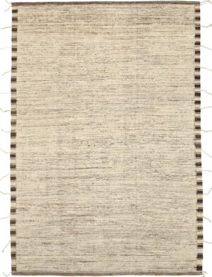 Beige Brown Color Textured Modern Distressed Rug 60826 by Nazmiyal Antique Rugs
