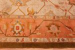 Border Of Ivory Arts And Crafts Antique Turkish Oushak Rug 70878 by Nazmiyal Antique Rugs