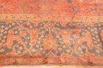 Border Of Large Coral Antique Turkish Oushak Area Rug 70876 by Nazmiyal Antique Rugs