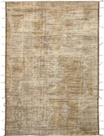 Bronze Geometric Modern Distressed Rug 60803 by Nazmiyal Antique Rugs