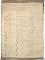 Brown Beige Light Beige Modern Distressed Rug 60788 by Nazmiyal Antique Rugs