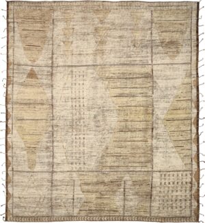 Brown Geometric Modern distressed Rug 60789 by Nazmiyal Antique Rugs