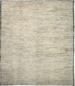 Charcoal Geometric Modern Distressed Rug 60794 by Nazmiyal Antique Rugs