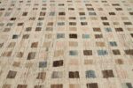 Close Up Of Beige Brown Square Modern Moroccan Rug 60783 by Nazmiyal Antique Rugs