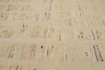 Close Up Of Beige Colorful Modern Distressed Rug 60819 by Nazmiyal Antique Rugs