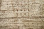 Close Up Of Brown Geometric Modern distressed Rug 60789 by Nazmiyal Antique Rugs