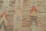 Close Up Of Brownstone Geometric Modern Distressed Rug 60808 by Nazmiyal Antique Rugs