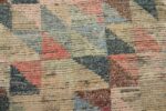 Close Up Of Colorful Square Modern Distressed Rug 60795 by Nazmiyal Antique Rugs