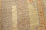 Close Up Of Taupe Orange Geometric Modern Distressed Rug 60816 by Nazmiyal Antique Rugs