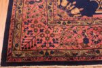 Corner Of Oversized Navy Blue Antique Indian Area Rug 70880 by Nazmiyal Antique Rugs