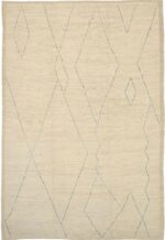 Cream Geometric Modern Moroccan Rug 60779 by Nazmiyal Antique Rugs