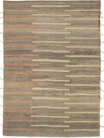Dark Brown Geometric Modern Distressed Rug 60829 by Nazmiyal Antique Rugs