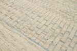 Detail Of Beige Blue Color Geometric Modern Moroccan Rug 60777 by Nazmiyal Antique Rugs