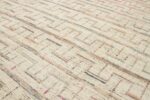 Detail Of Beige Brown Geometric Modern Distressed Rug 60799 by Nazmiyal Antique Rugs