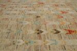 Detail Of Brownstone Geometric Modern Distressed Rug 60808 by Nazmiyal Antique Rugs